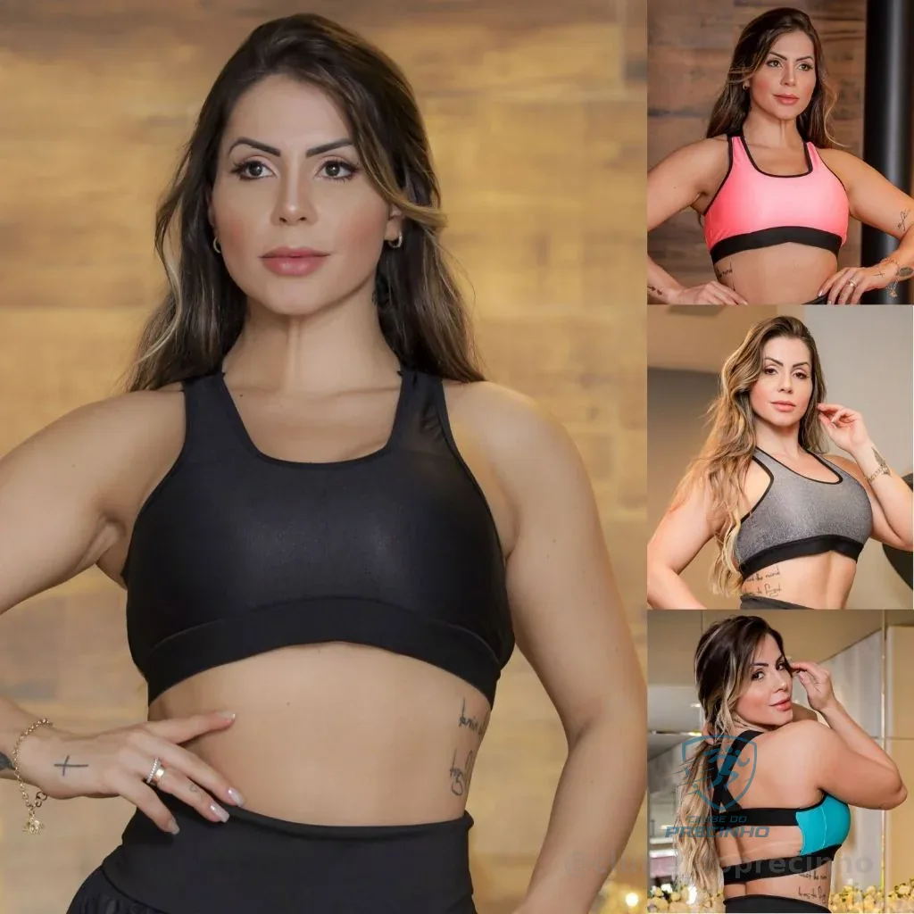 Top Dryfit Fitness Alta Sustentação com Bojo Treino Costa Nadador Corrida Presente Academia Promoção Shopee