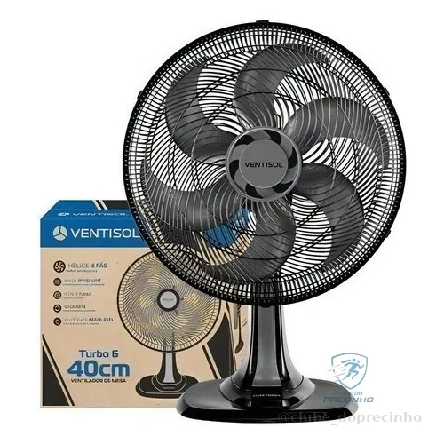 Ventilador de Mesa 40 cm 10 Pás com 3 Velocidades Ventisol Turbo 10 Shopee