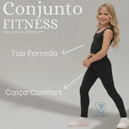 Conjunto Fitness Infantil Feminino Poliamida Treino Academia Mercado Livre