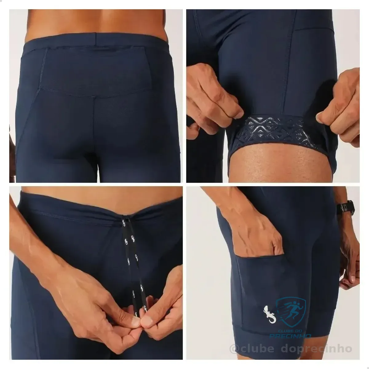 Shorts Compressão Kupaa Masculina Corrida Com Bolsos Azul Azul 
