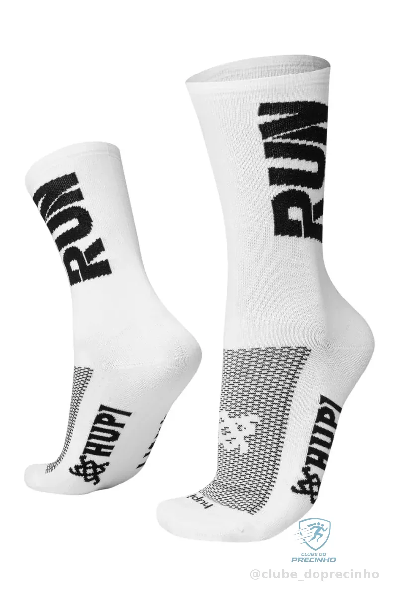Meia Hupi Run para Corrida Preto/branco,