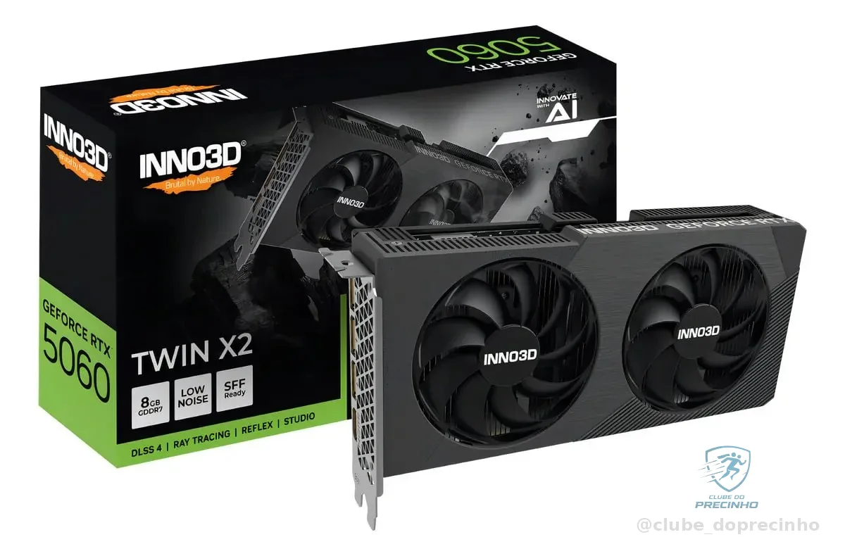 Placa de Vídeo Nvidia Inno3D RTX 5060 Twin X2 8GB GDDR7 Mercado Livre