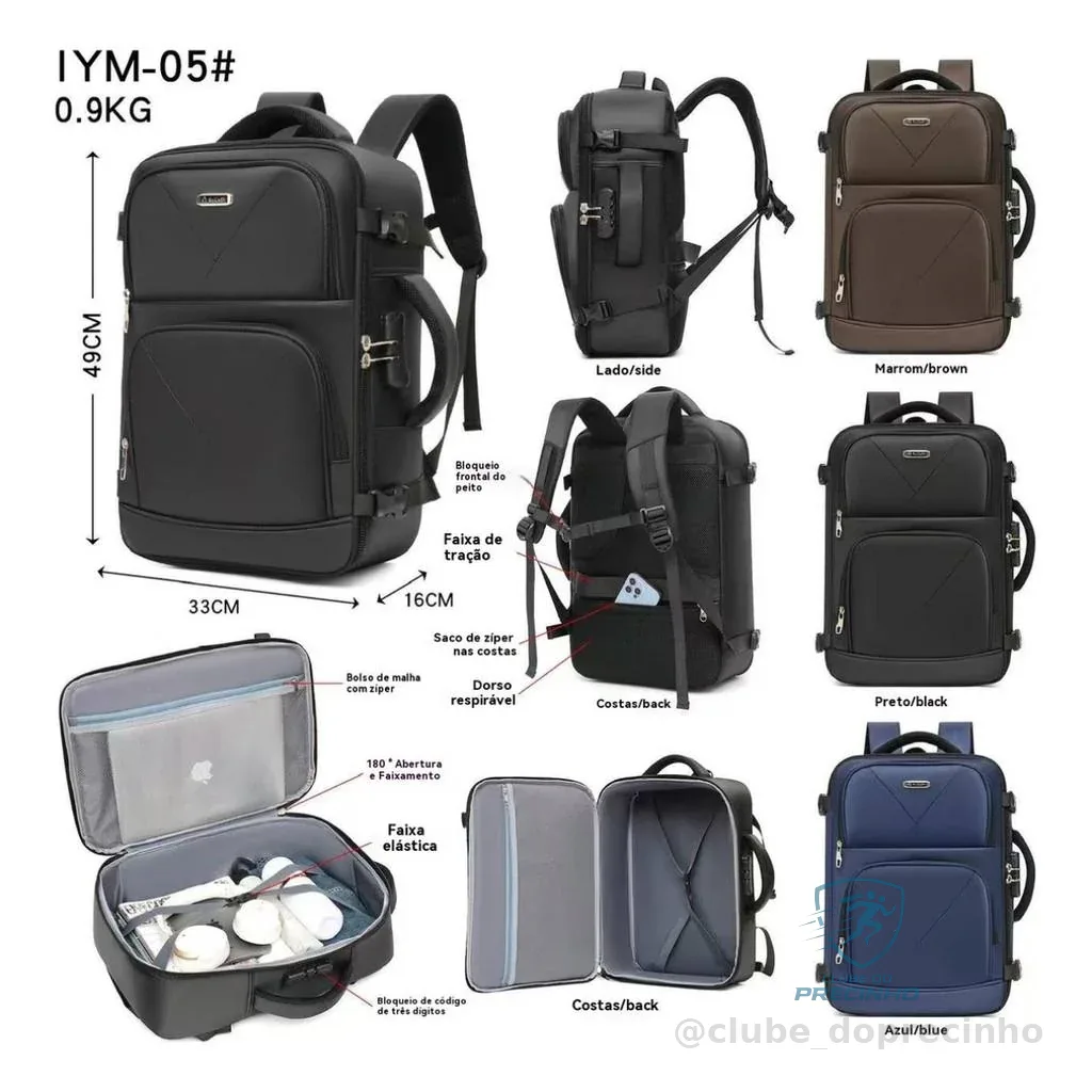 Bolsa de Viagem YOBEL com Fechadura de Senha Shopee