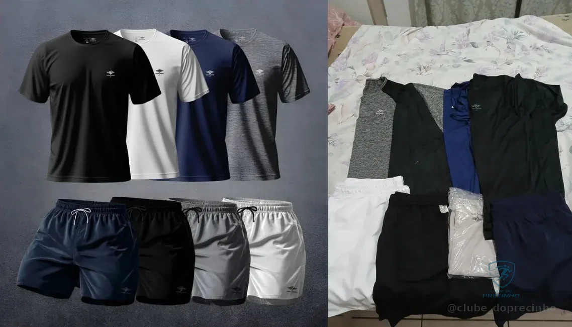 Kit 4 Shorts Masculinos e 4 Camisetas Dry Fit Arraia Maori Mercado Livre