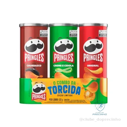 Salgadinho Batata Frita Pringles Tripack Festa do Futebol 322g
