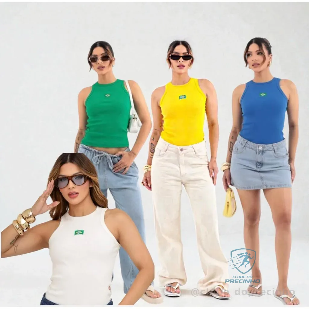Regata do Brasil Feminina Minimalista Shopee