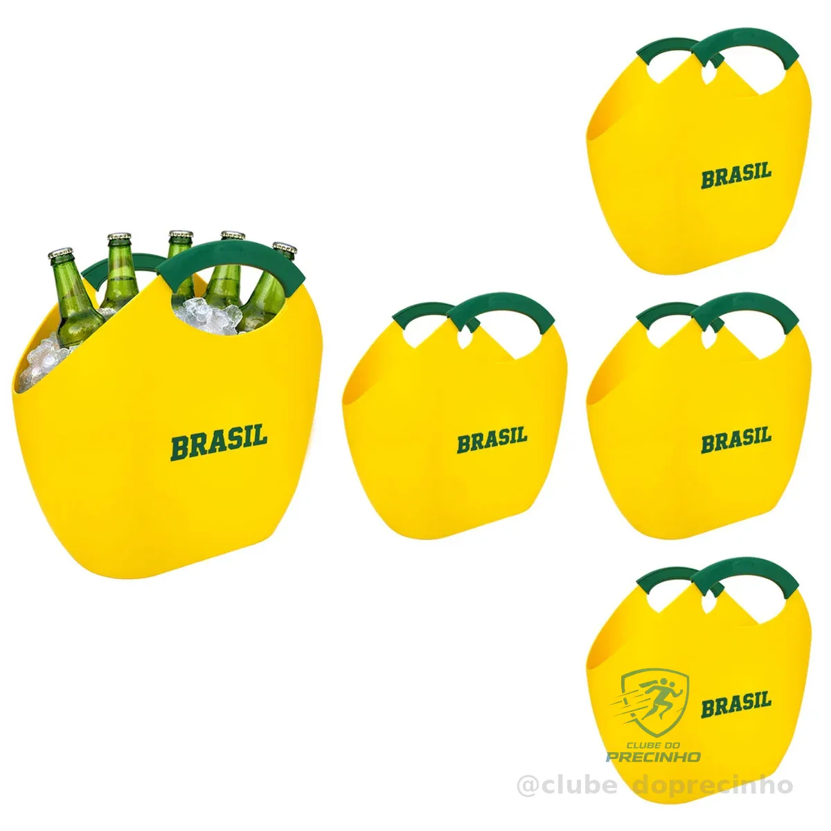 Kit 5 Bolsas Multiuso 7,5L Copa do Mundo Reforçada Bolsa Brasil para Gelo Neoplas Shopee