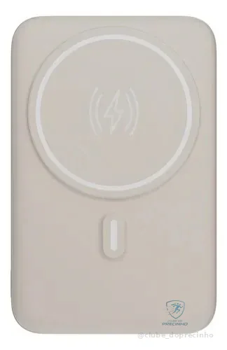 Carregador Portátil Power Bank Indução 10.000 Magsafe Com Suporte Dobrável Geonav Off White