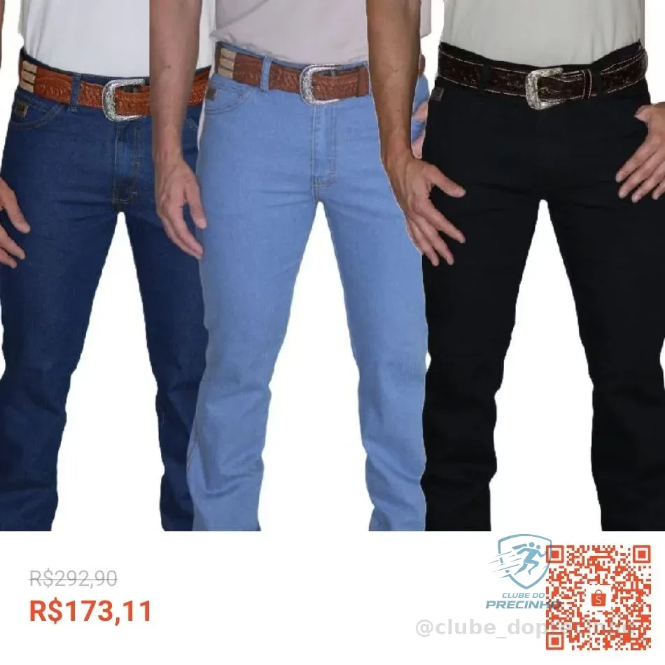 Kit 3 Calças Country Masculina Tradicional Com Elastano