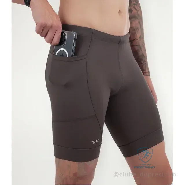 Bermuda De Compressão Masculina Com Bolso Corrida