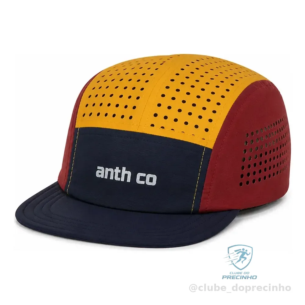 Boné Five Panel Esportivo Fresh Anth Co Respirável Unissex Marinho / Bordô / Açafrão Único
