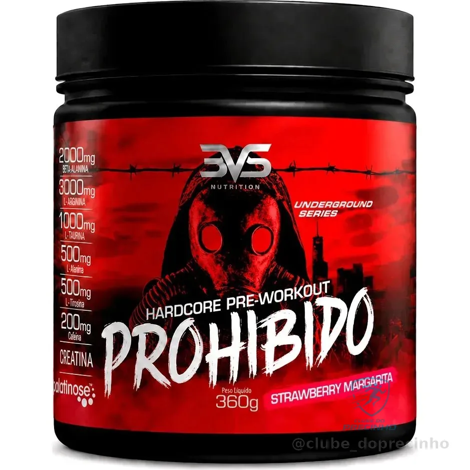 Prohibido Pré Treino 360g - Sabor: Strawberry Margarita (morango)