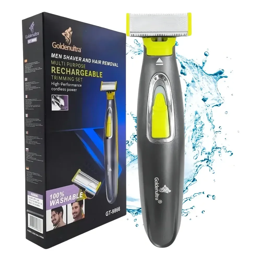 Aparelho De Barbear Eletrico A Prova D'agua Usb Profissional Cor Verde-lima 127/220v