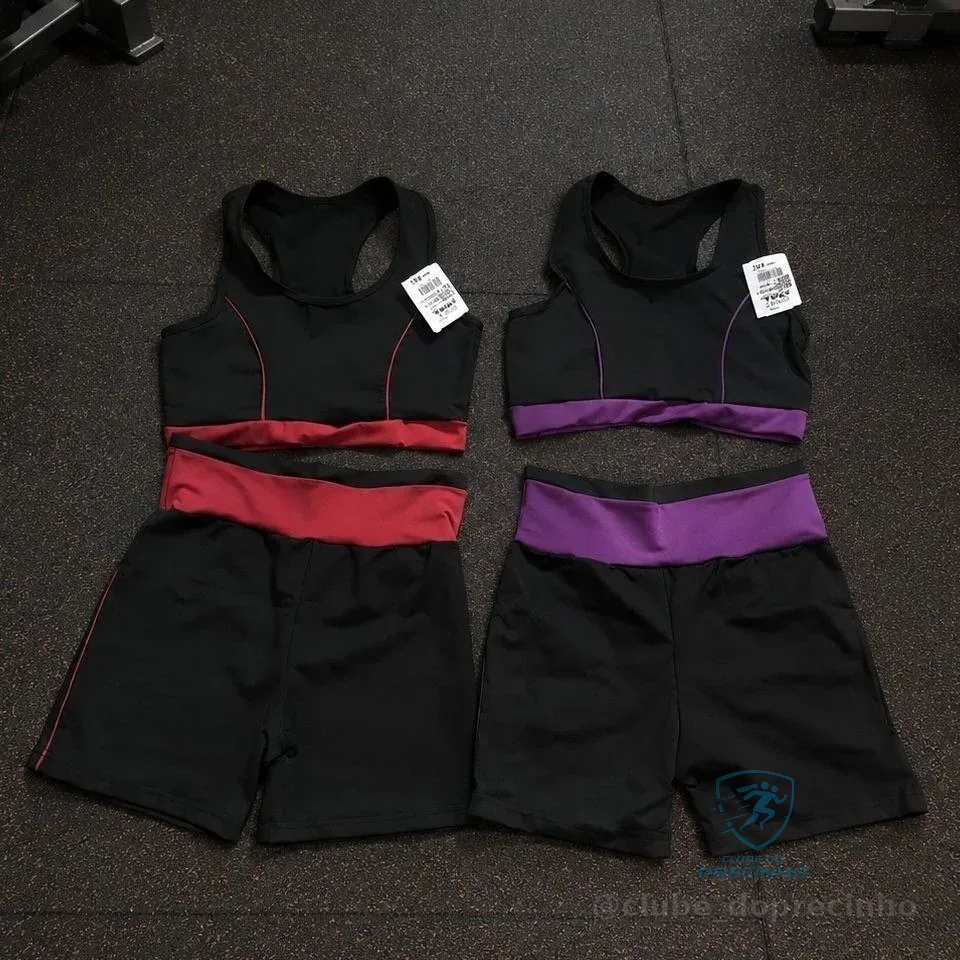 Kit 2 Conjuntos Fitness Feminino Top e Short Mercado Livre