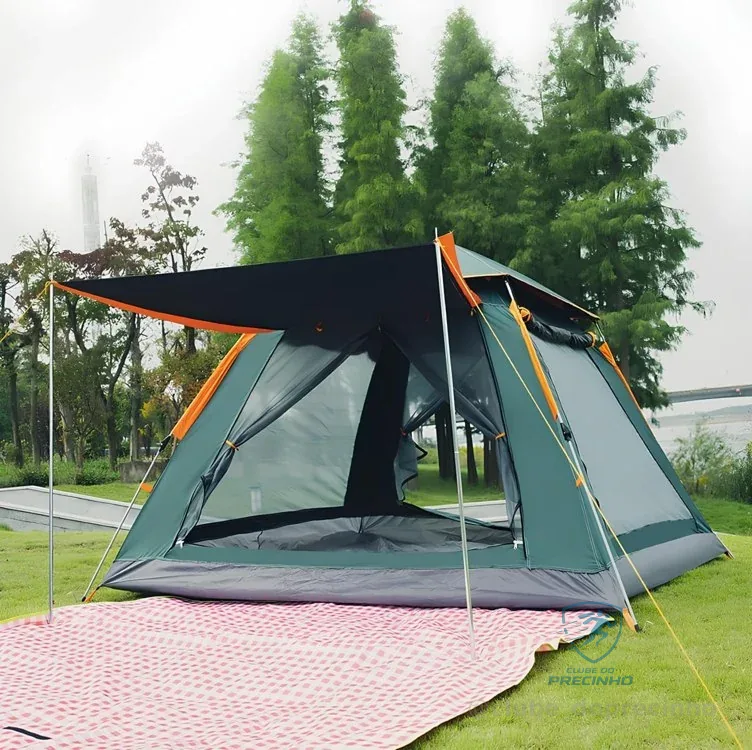 Barraca De Acampamento Grande Para 4/5 Pessoas 210x210x145cm Cor Azul-petróleo Mercado Livre
