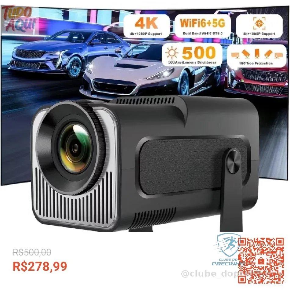Atualizado Projetor Smart HY320 Android Full HD 1920x1080 Bluetooth Wi-fi
