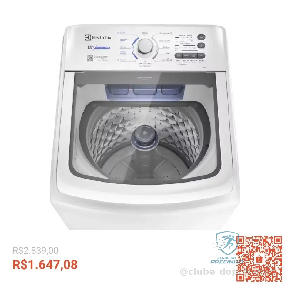 Máquina de Lavar Electrolux 13kg Branca Essential Care com Cesto Inox e Jet&Clean (LED13)