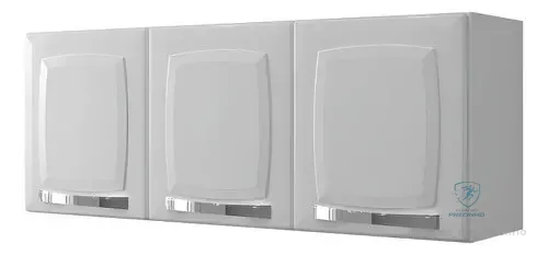 Armário Aéreo De Cozinha Cor Branco 3 Portas Rose Itatiaia