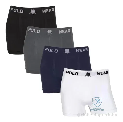 Kit 4 Cueca Boxer Masculino Polo Wear Sem Costura Original