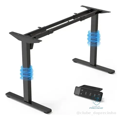 Estrutura De Mesa Elétrica Ergonômica C/ Regulagem Altura Preto De Duplo