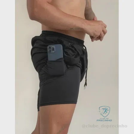 Short 2 Em 1 Bermuda Dry Fit Esportiva Com Bolso Interno Run Mercado Livre
