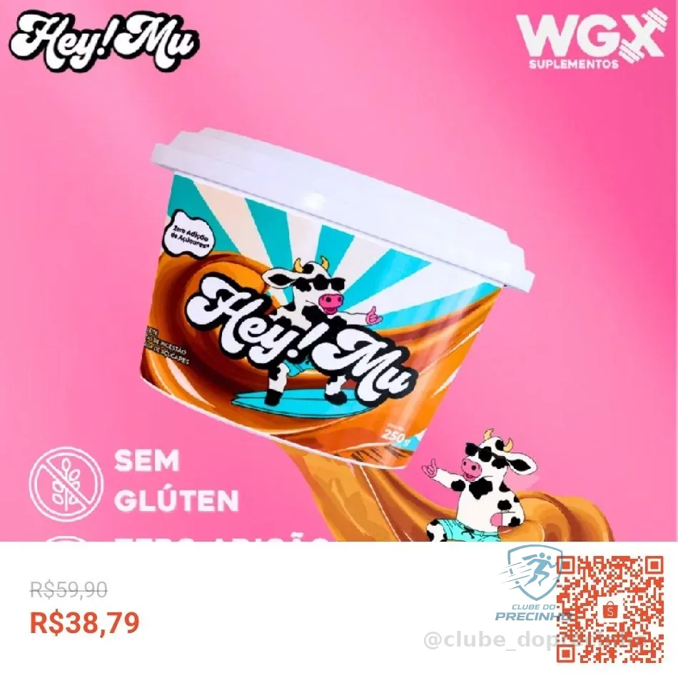 Hey Mu Doce de Leite Zero Adição Açúcar - Hey!Mu Cremoso 250GB Original Fit