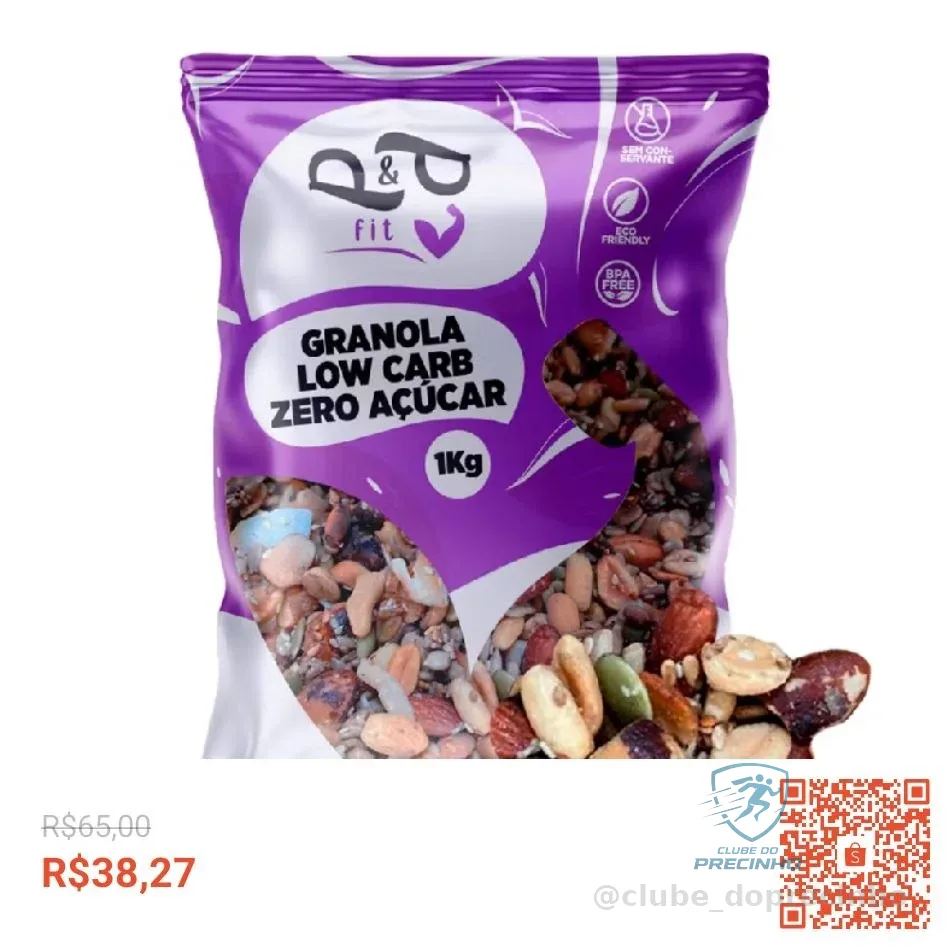 Granola Premium Low Carb Zero Açúcar Sem Glúten 1Kg - P&P