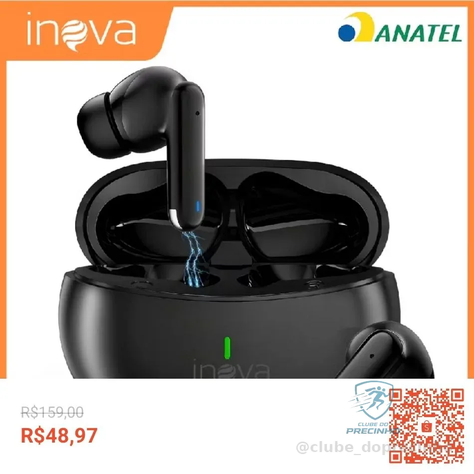 INOVA Fone De Ouvido Sem Fio Bluetooth TWS 5 .3 Original Com Cancelamento De Ruído E Longa Duração De Bateria