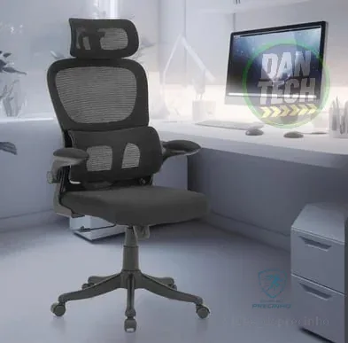Cadeira de Escritório Presidente Ergonômica Diretor Giratória Mesh com Apoio de Braço para Home Office e Estudo