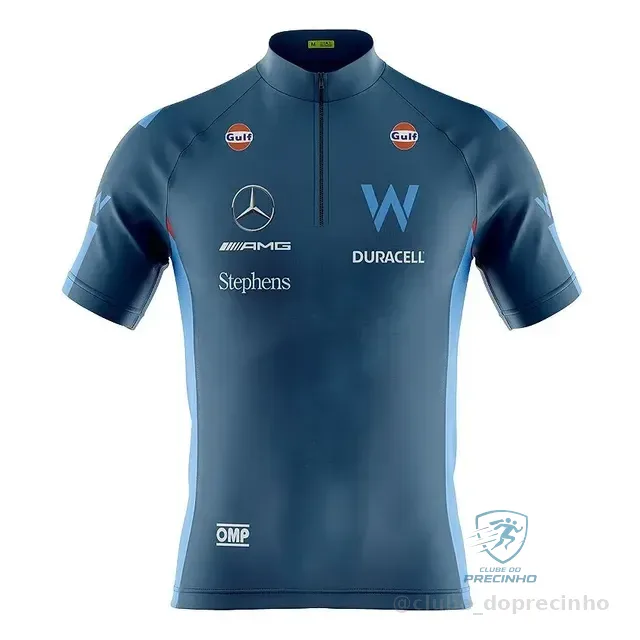 Camisa Para Ciclista F1 Williams Speed Com Bolsos Uv 50+