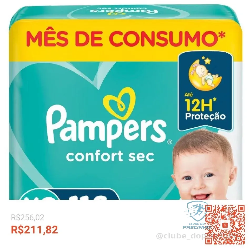 Fralda Pampers Confort Sec Jumbo Plus XG com 116un