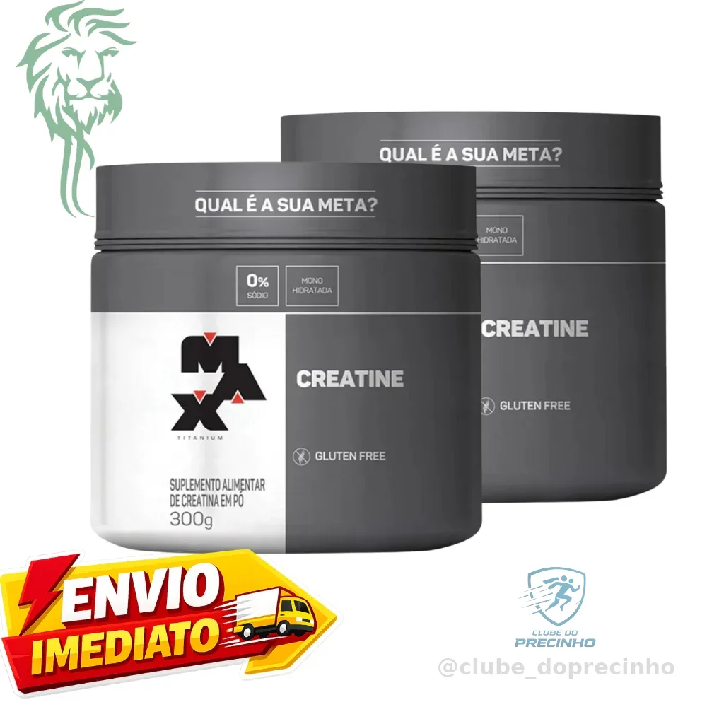 Kit 2x Creatina Max Titanium 300g 100% Pura Original Shopee