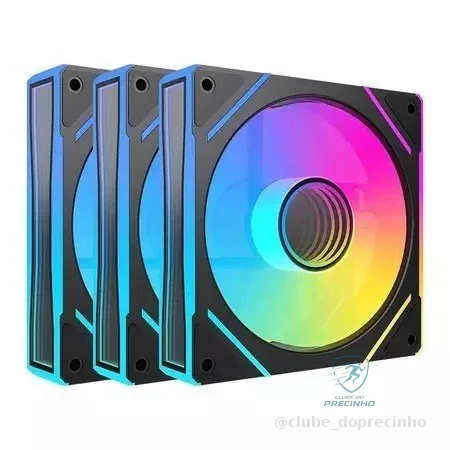 Kit Ventoinhas Acegeek Chroma, ARGB, 3x120mm, Preto, AG-CHROMA3X1-BK