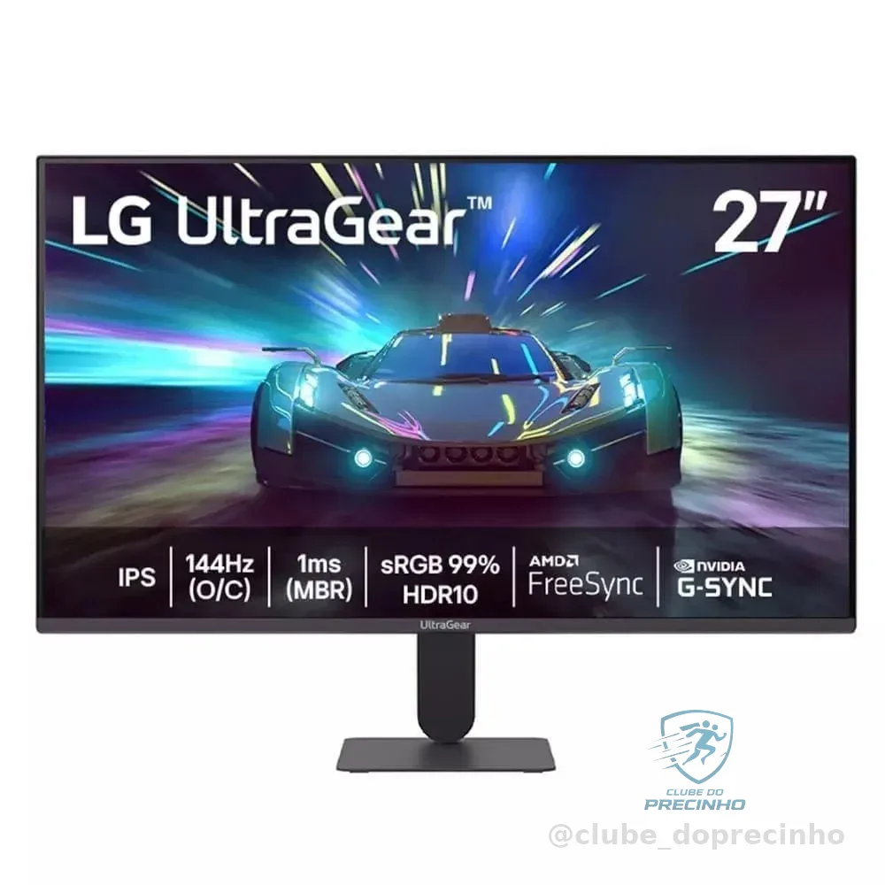 Monitor Gamer UltraGear™ 27" LG Full HD, 144Hz, 1ms com 15000:1 de Contraste - 27G411A-B