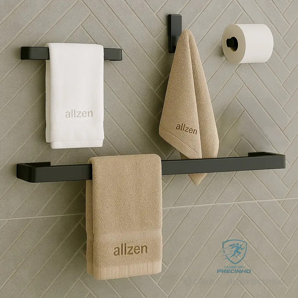 Kit de Acessórios para Banheiro Quadrado Preto Fosco Luxo 4 Peças Shopee