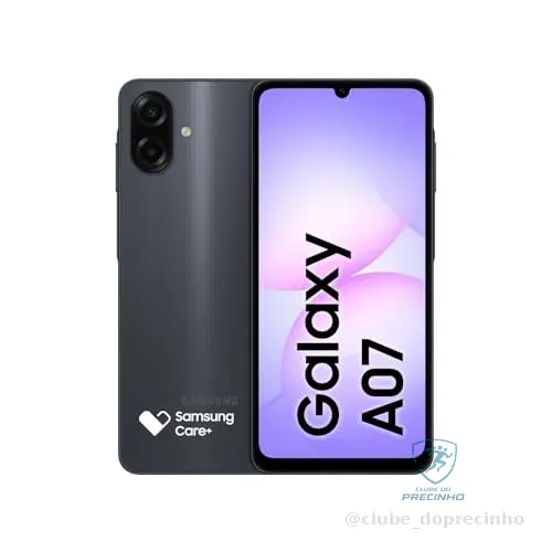Celular Samsung Galaxy A07 256GB, 8GB, Câm. 50MP, Tela 6.7"- Preto