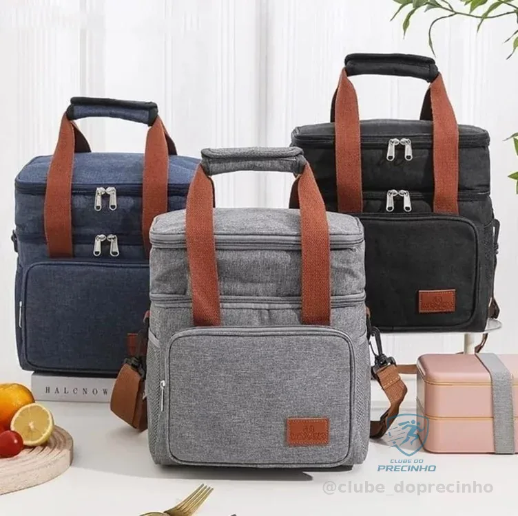 Bolsa Termica Marmita Lancheira Grande Alça Ombro Trabalho Academia Passeio Cinza Mercado Livre