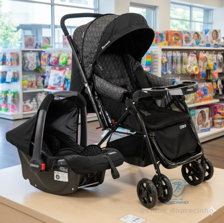 Cosco Kids, Travel System Reverse, Preto Rajado