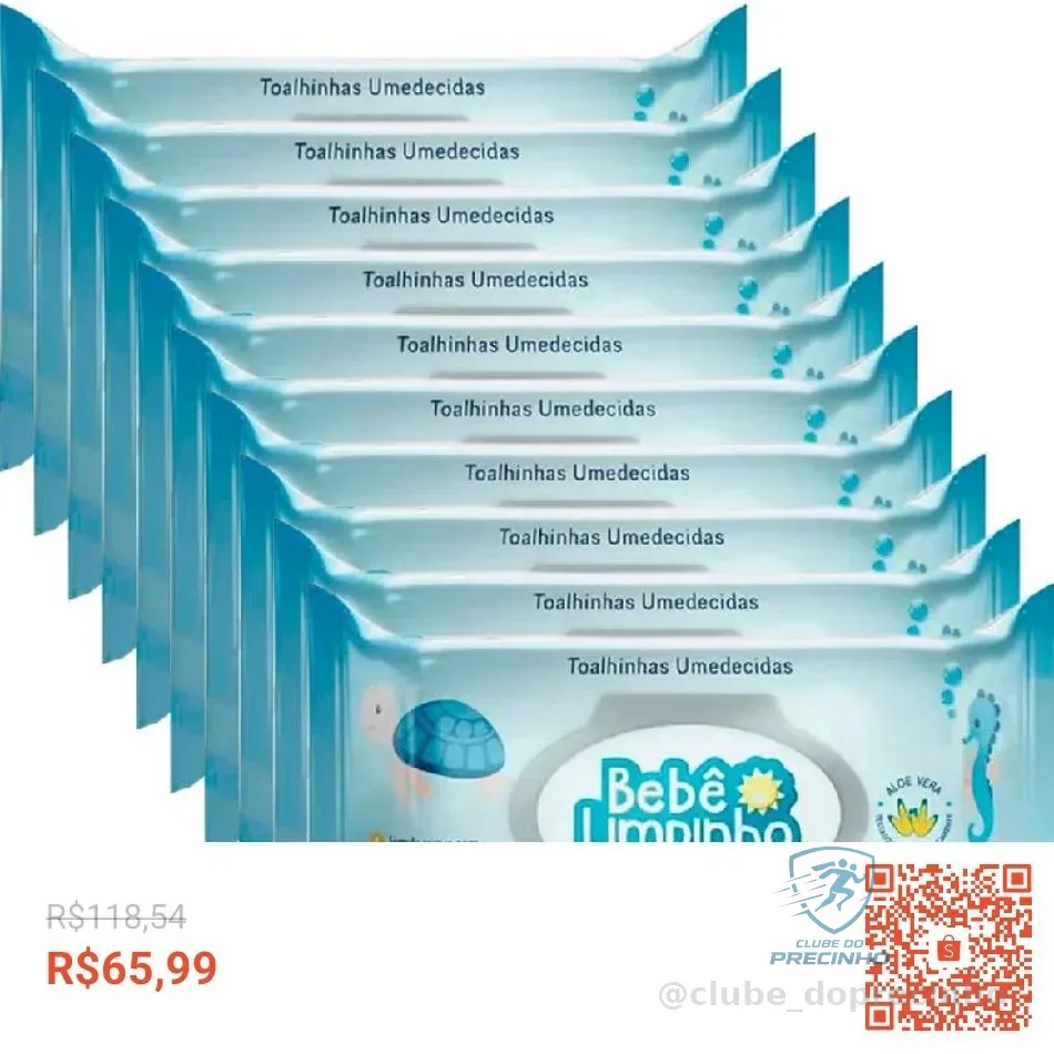 kit 1400 Toalhas Umedecidas Bebê Limpinho Premium