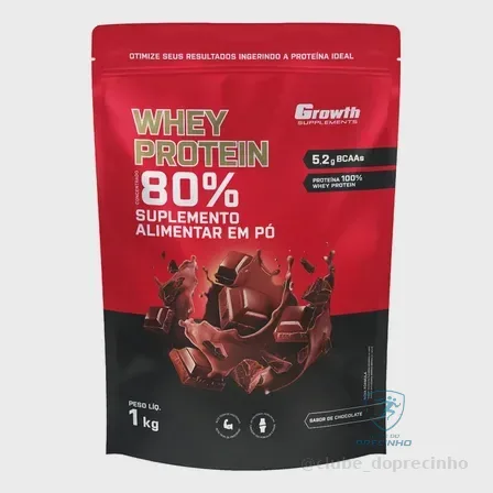 Whey Protein Concentrado 1kg Growth Supplements - Chocolate Mercado Livre