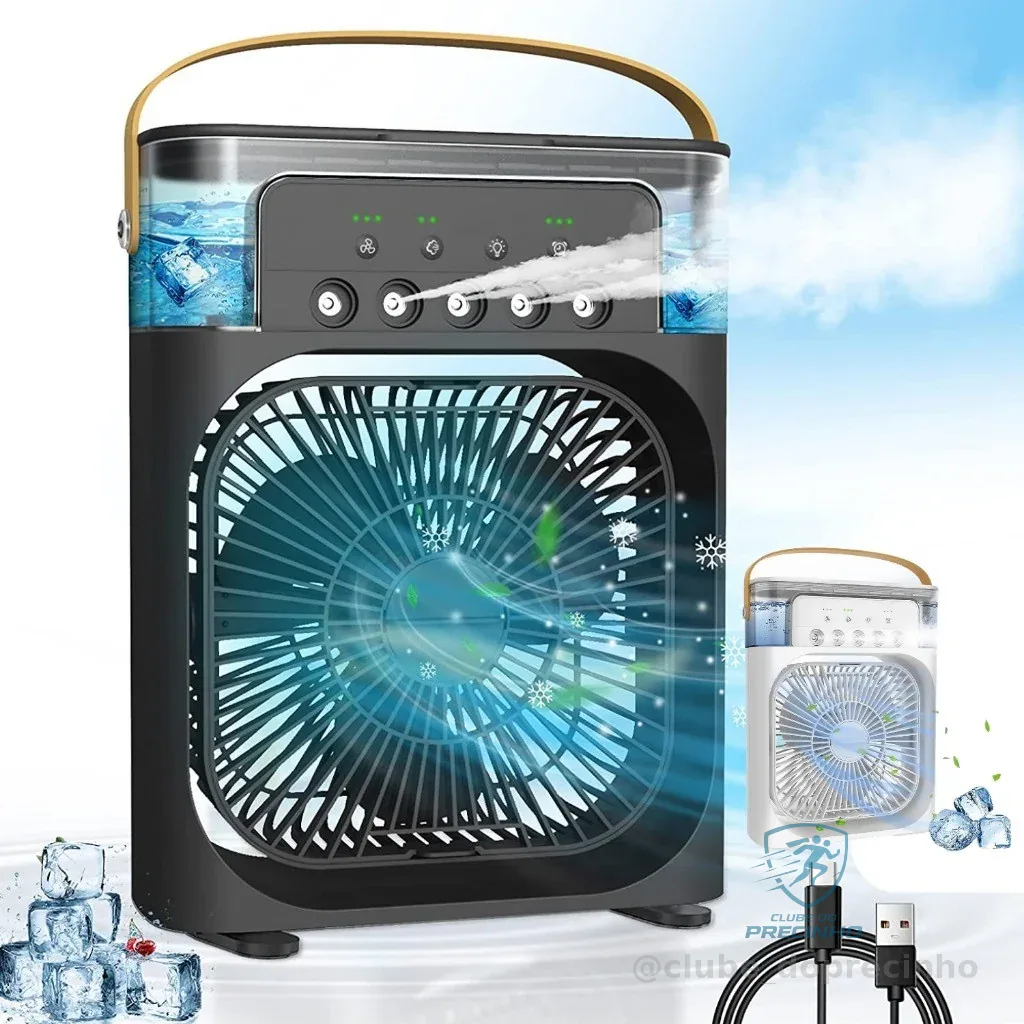 Mini Ar Condicionado Climatizador Umidificador Ventilador Portátil USB Led Quarto Sala Escritório Mesa Reservatório 600m Shopee