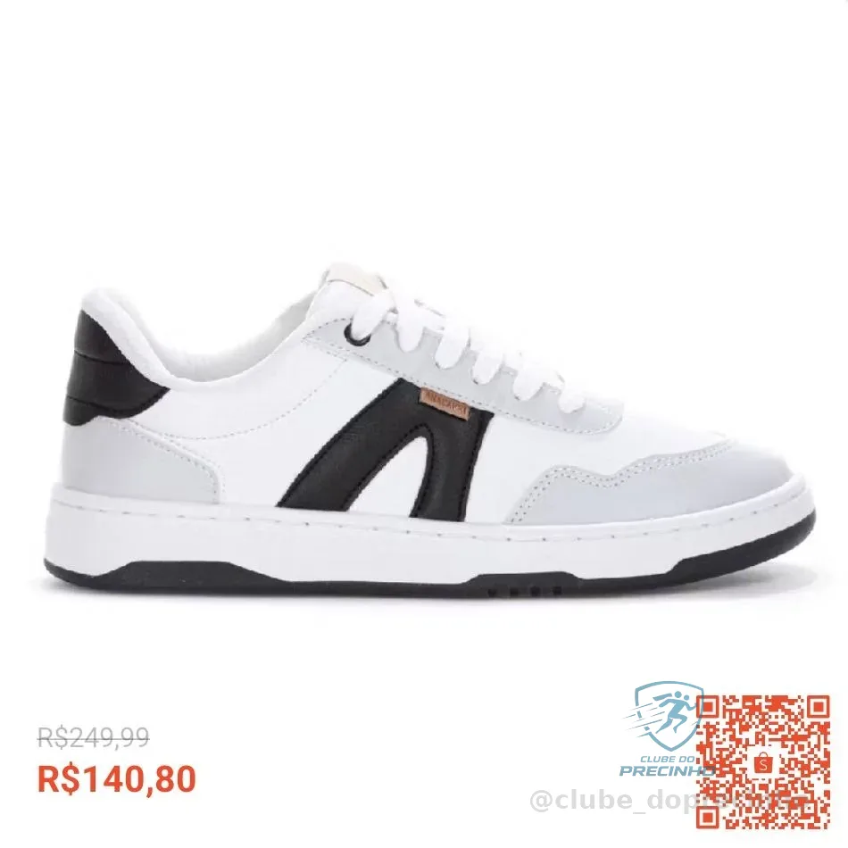 Tênis Anacapri AC1119 Branco Preto e Cinza - Feminino