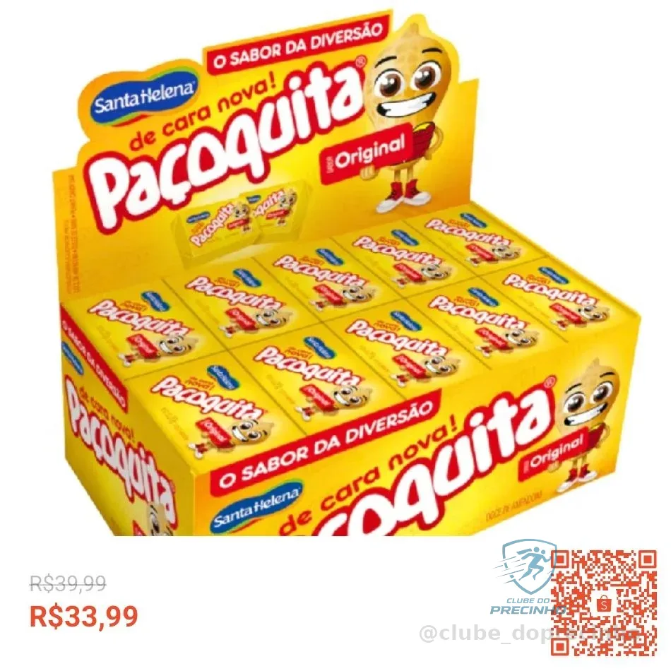 Paçoca Quadrada Paçoquita C/50 Unidades 1kg Festa Junina Santa Helena