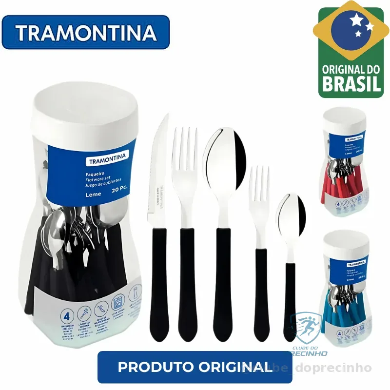 Jogo De Talheres Tramontina Faqueiro 20 Pçs Aço Inox Original Shopee