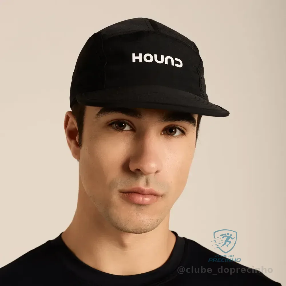 Boné 5 Panel Running Hound Ajustável Aba Flexível Preto Preto Un