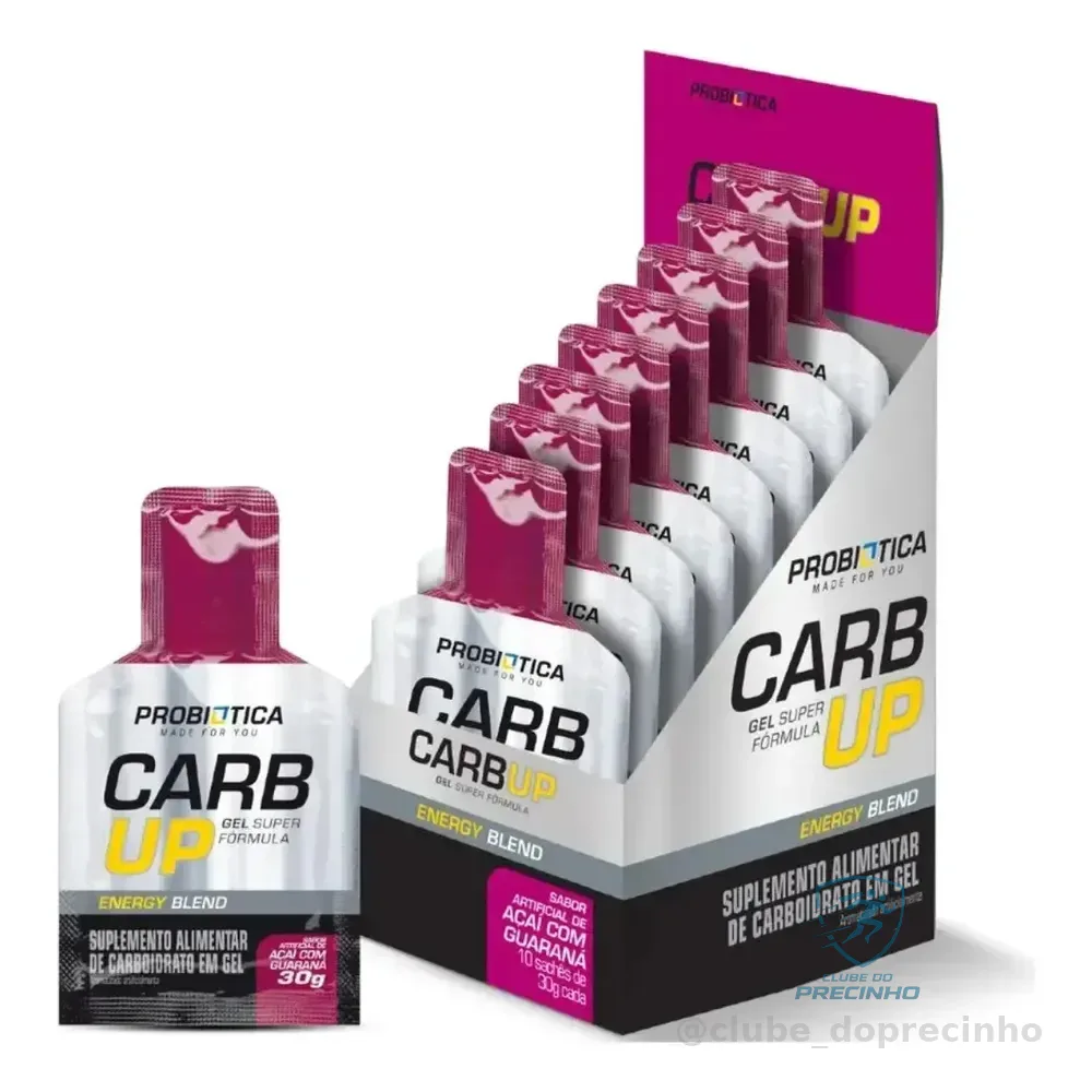 Carb-up Gel Super Fórmula Display 10 Unidades - Probiótica Sabor Açaí Com Guaraná