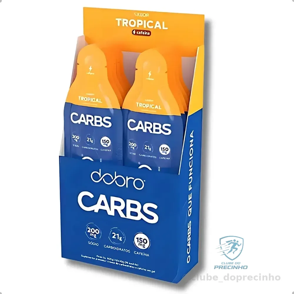 Carbs Gel De Carboidratos Dobro Sabor Tropical Com Cafeína (10 Sachês De 30g Cada)