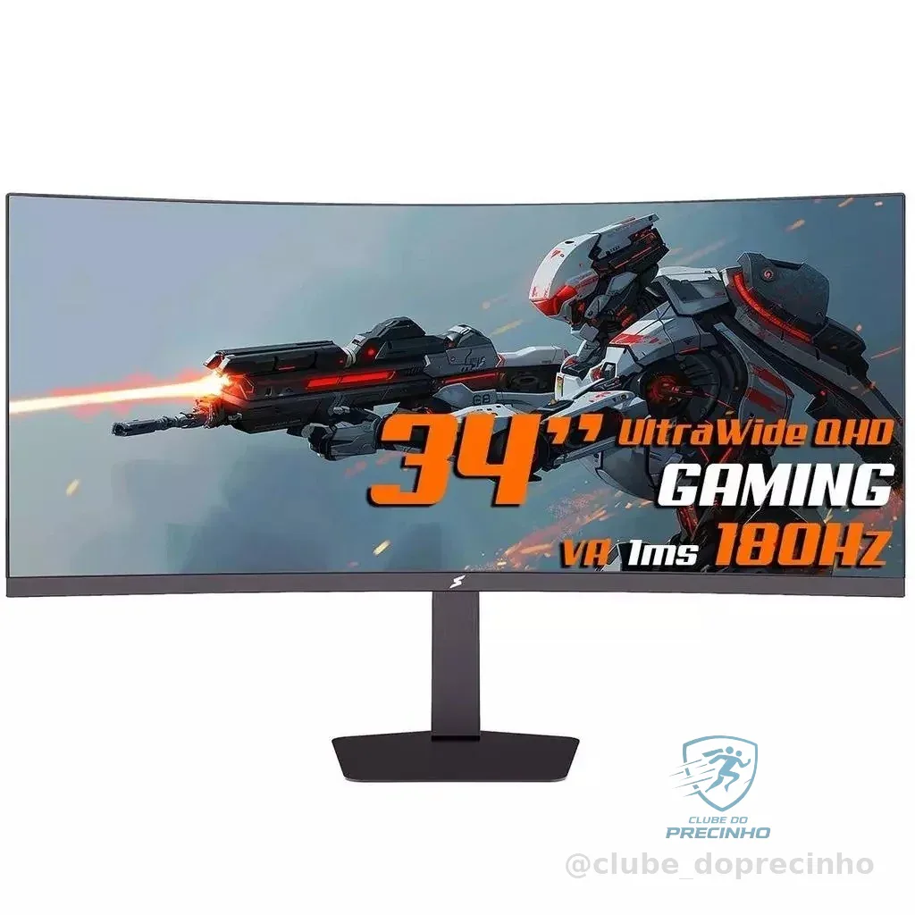 Monitor Gamer SuperFrame Enterprise, 34 Pol, Curvo, UltraWide Quad HD, VA, 1ms, 180Hz