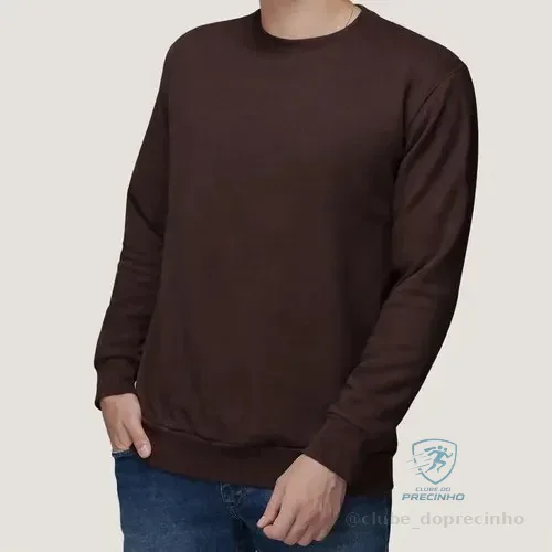Blusa Moletom Flanelado Gola Careca Tecido Macio Premium