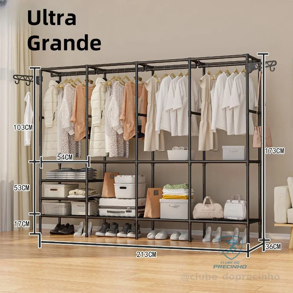Arara Dupla/Tripla/Quádruplo Organizadora de Roupas Conceito Aberto Guarda-Roupa Moderno Shopee